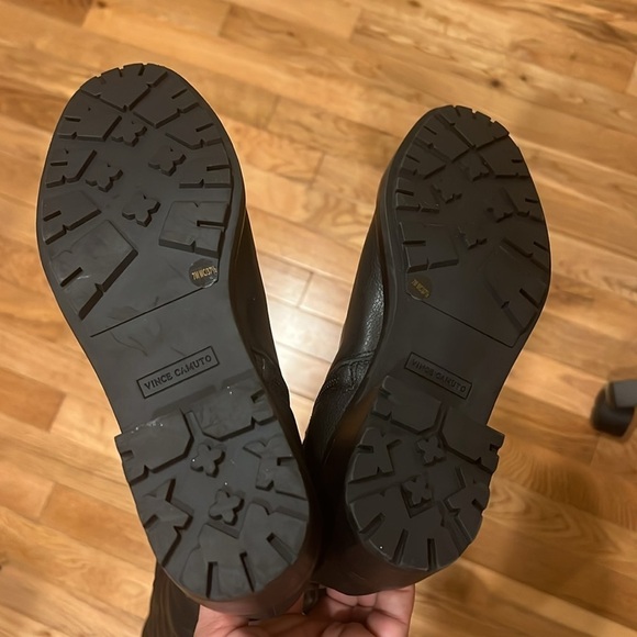 Vince Camuto Jorshie2 Wide Calf Tall Black Leather Boots Size 7M (EU 37.5) - Picture 5 of 15